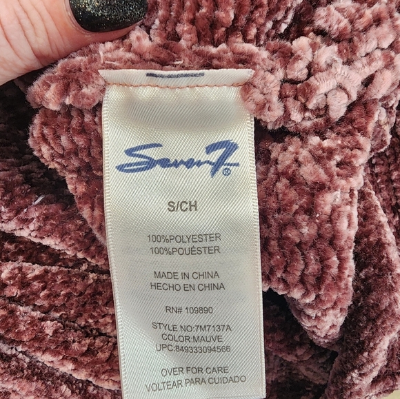 7 For All Man Kind Maroon Chenille Like Sweater Size Sm - Picture 6 of 7